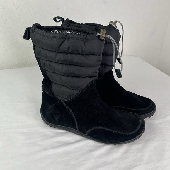 Columbia Winter Boots style 1559-010 black suede quilted mid-calf insulated 9.5 - Picture 1 of 10
